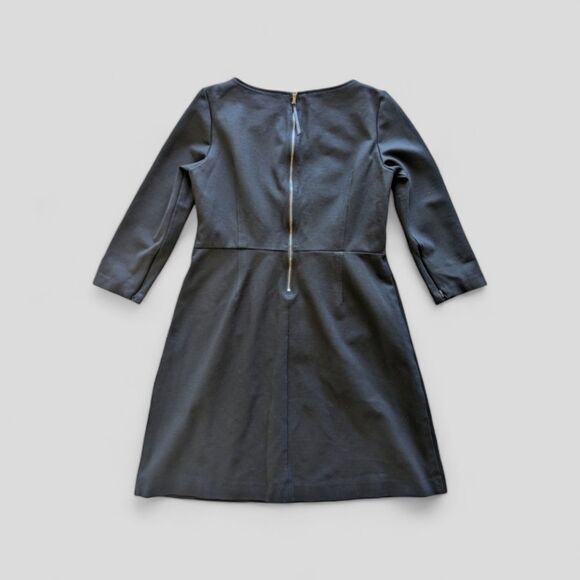 Spanx Perfect Fit Black 3/4 Sleeve A-Line Stretch Ponte Smoothing Dress Size L - Picture 6 of 15